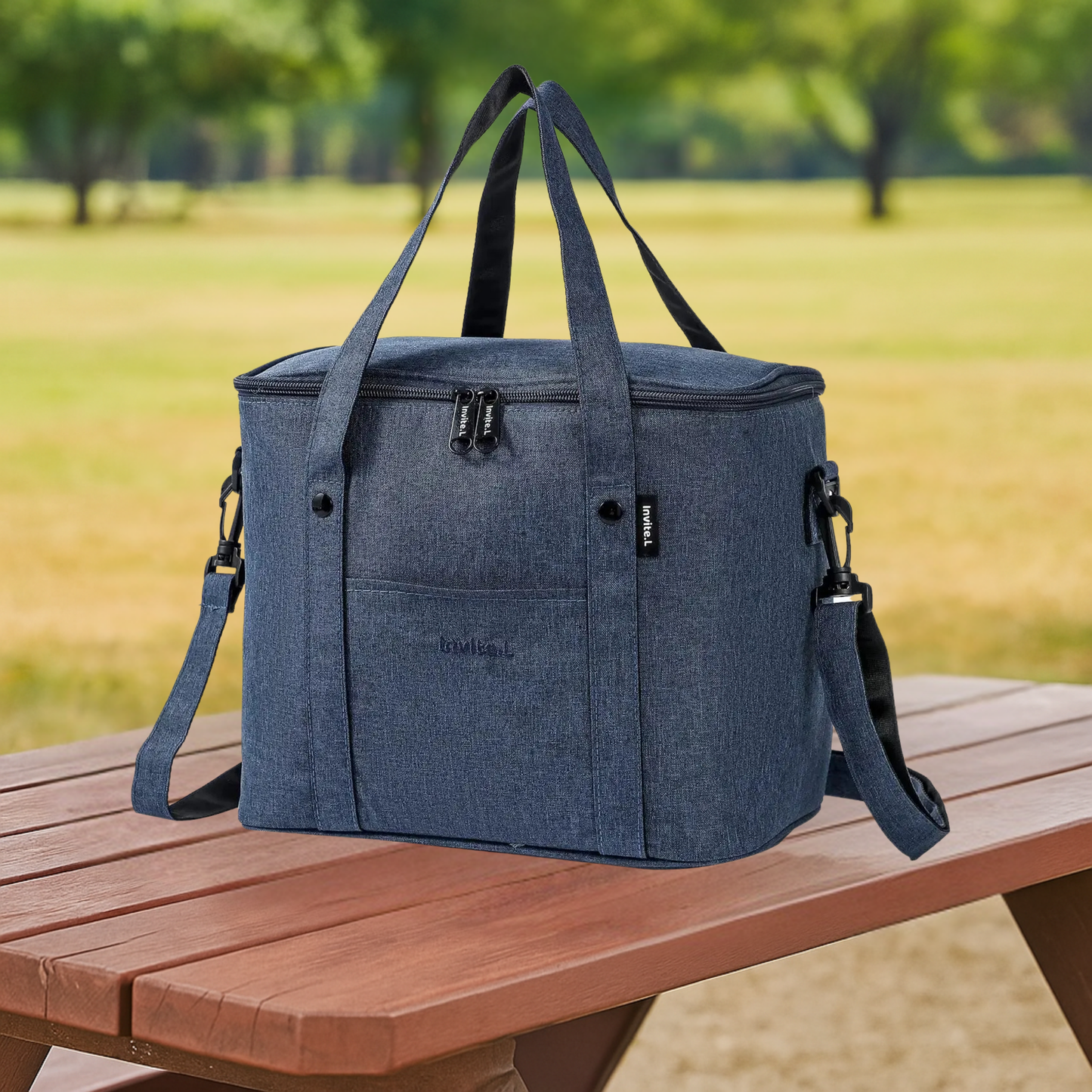 Lunch Box, Insulated Reusable Cooler Bag with Shoulder Strap for Work, Travel & Fresh Meals