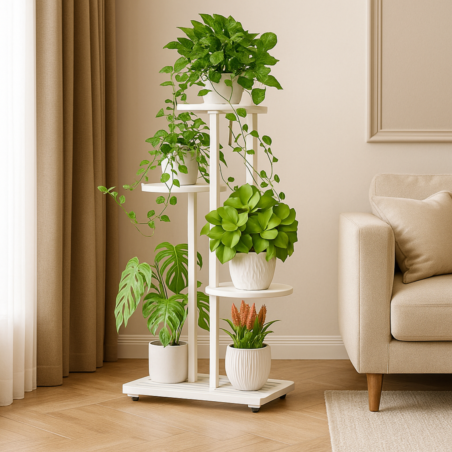 Plant Stand, Multi-Tier Iron Flower Holder Shelf for Indoor Garden Style & Space-Saving Display