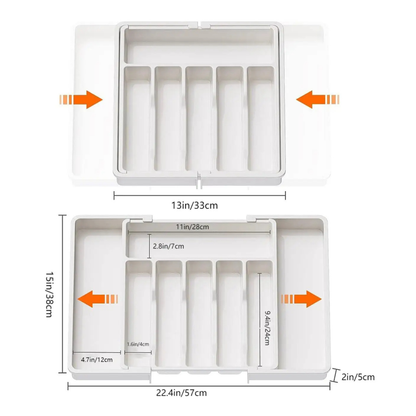 Cutlery Tray, Adjustable Flatware Organizer for a Calm & Clutter-Free Kitchen Drawer
