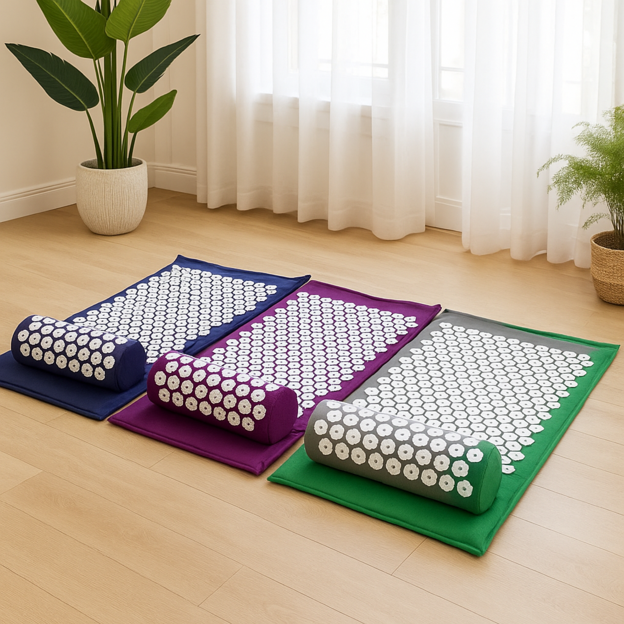 Acupressure Mat, Pain-Relief Massage Set for Stress-Free Back and Full-Body Relaxation