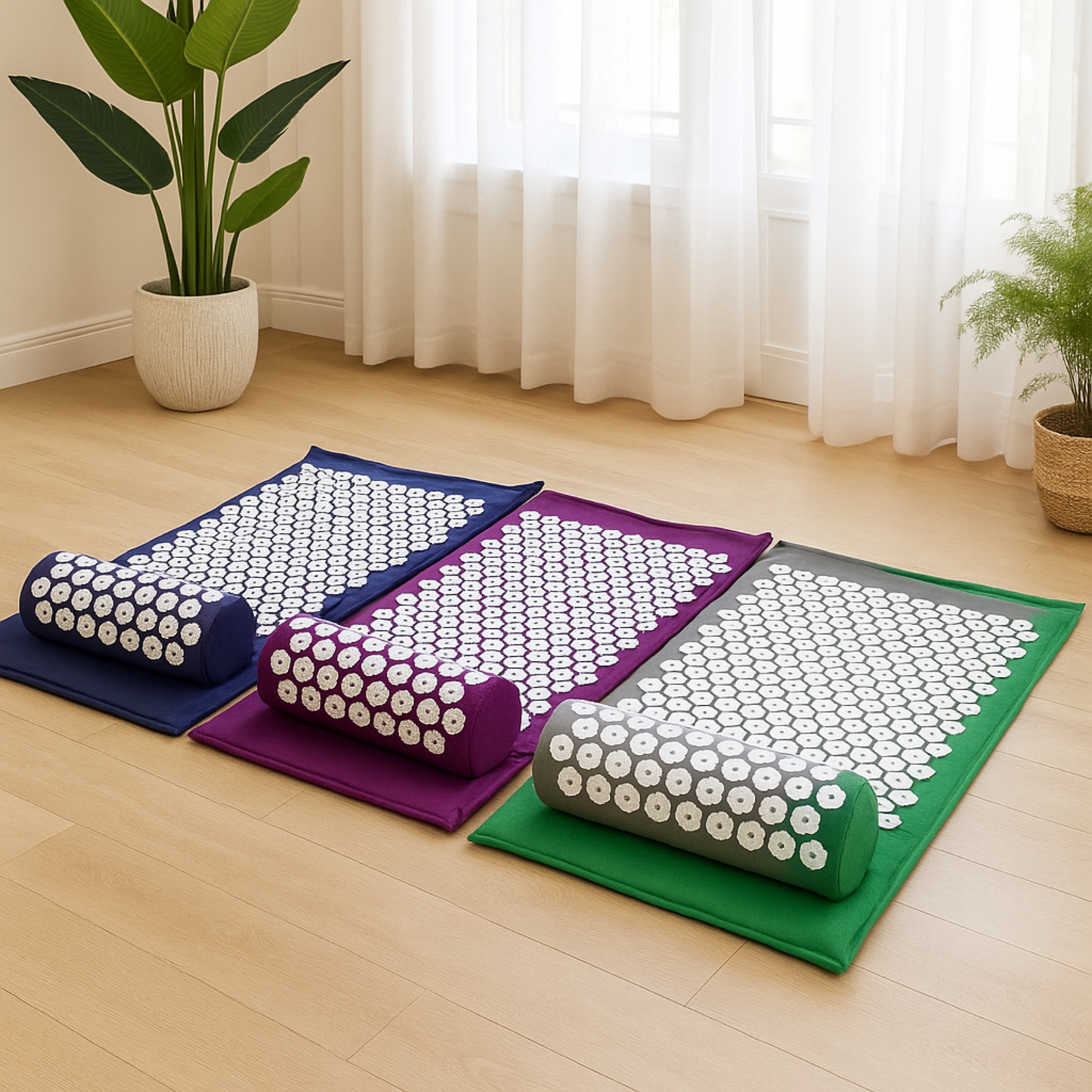 Acupressure Mat, Pain-Relief Massage Set for Stress-Free Back and Full-Body Relaxation