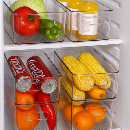 Fridge Organiser, Clear Storage Containers for Easy Access to Fruits, Veggies & Kitchen Order