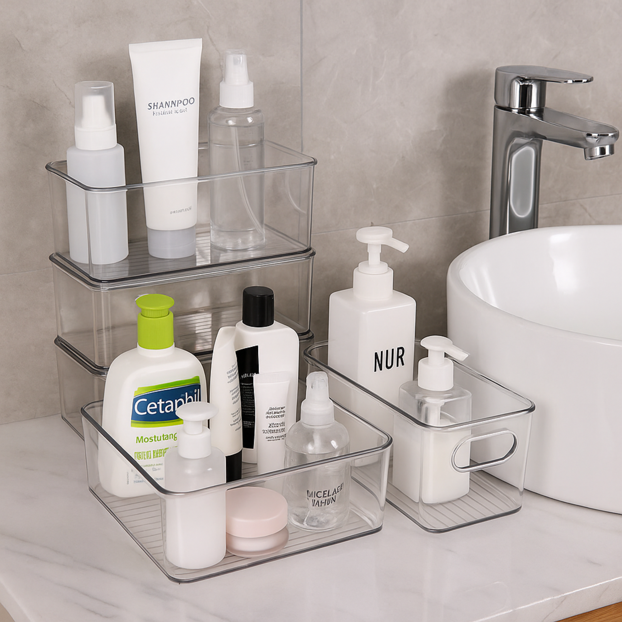 Fridge Organiser, Clear Storage Containers for Easy Access to Fruits, Veggies & Kitchen Order