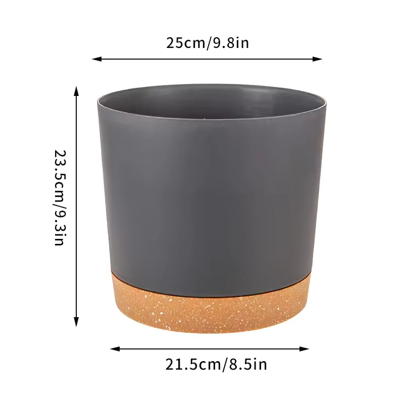 Plant Pots, Large Circular Indoor Planters with Drainage Tray for Home Decor & Healthy Plant Growth