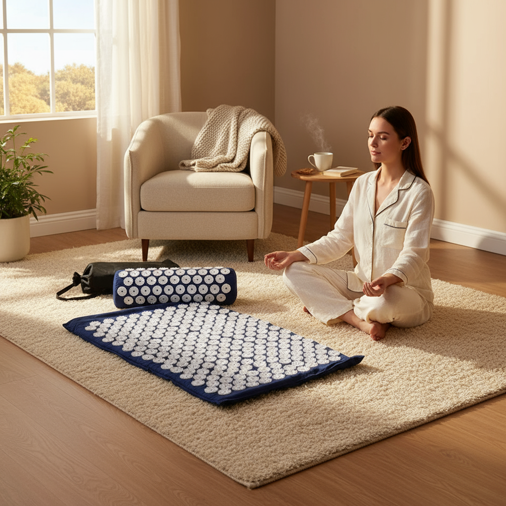 Acupressure Mat, Pain-Relief Massage Set for Stress-Free Back and Full-Body Relaxation