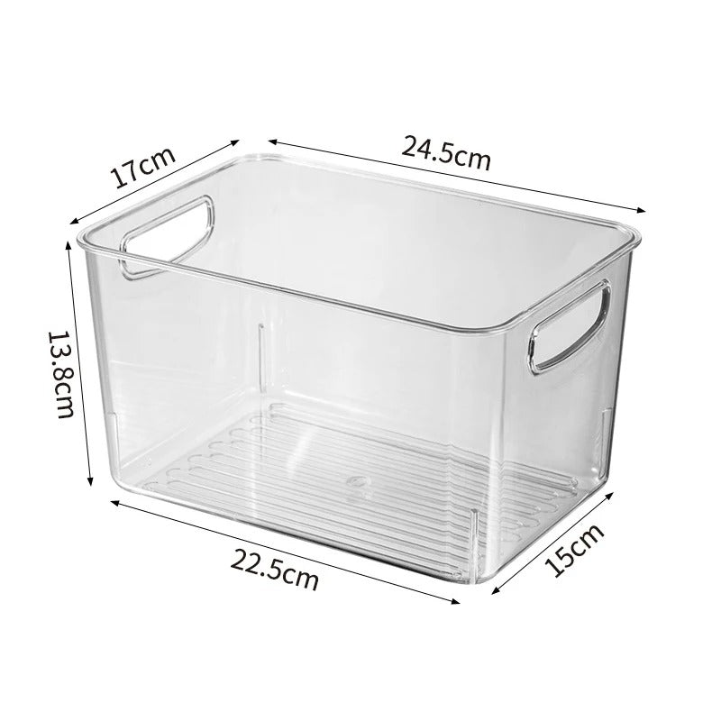 Fridge Organiser, Clear Storage Containers for Easy Access to Fruits, Veggies & Kitchen Order