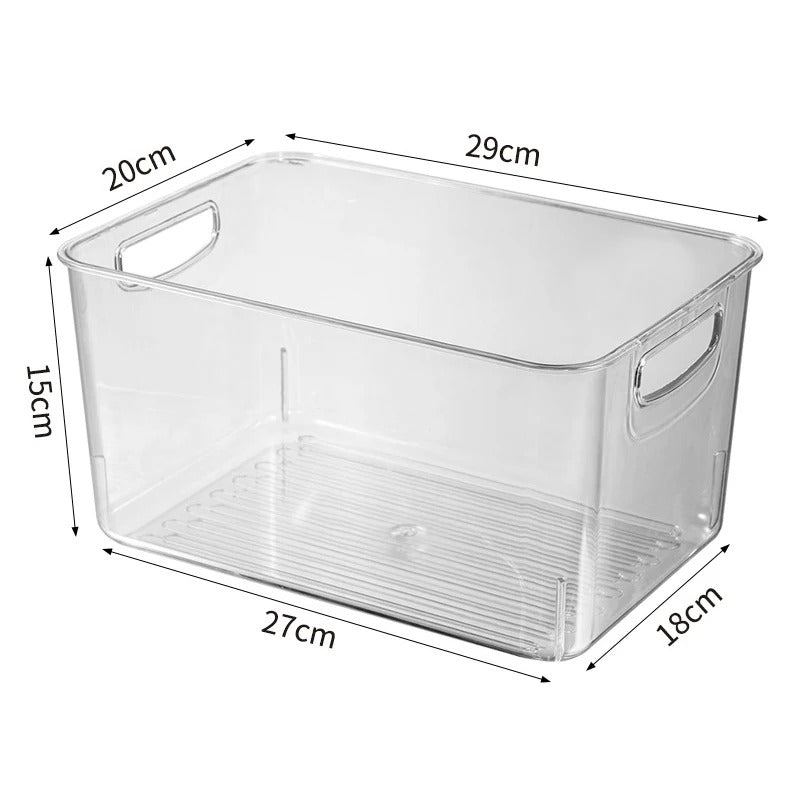 Fridge Organiser, Clear Storage Containers for Easy Access to Fruits, Veggies & Kitchen Order