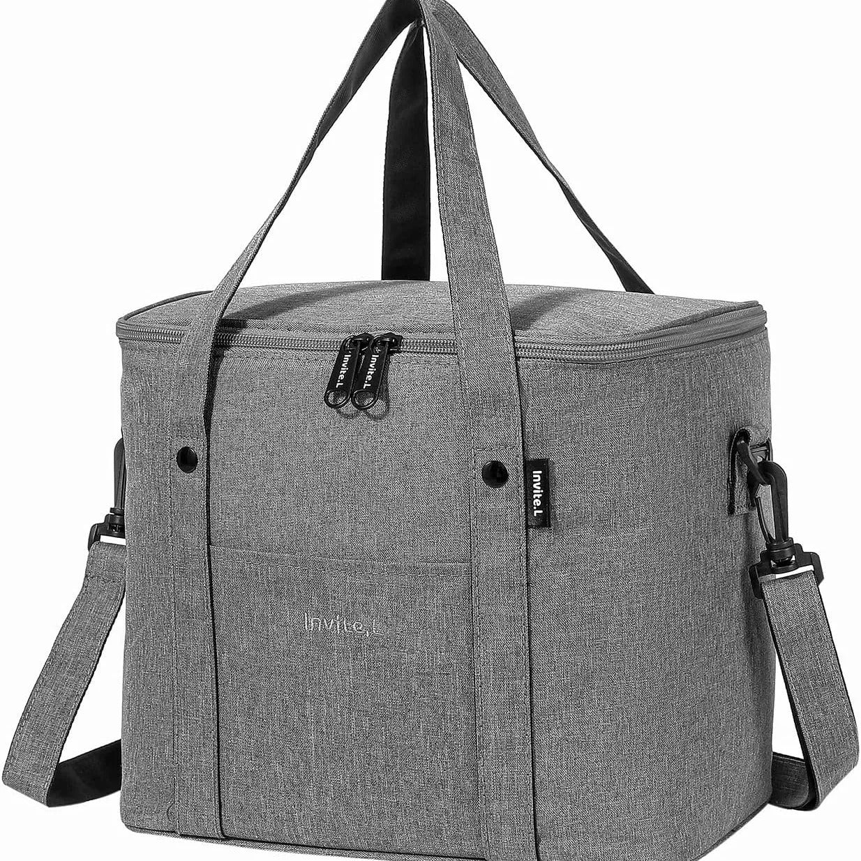 Lunch Box, Insulated Reusable Cooler Bag with Shoulder Strap for Work, Travel & Fresh Meals