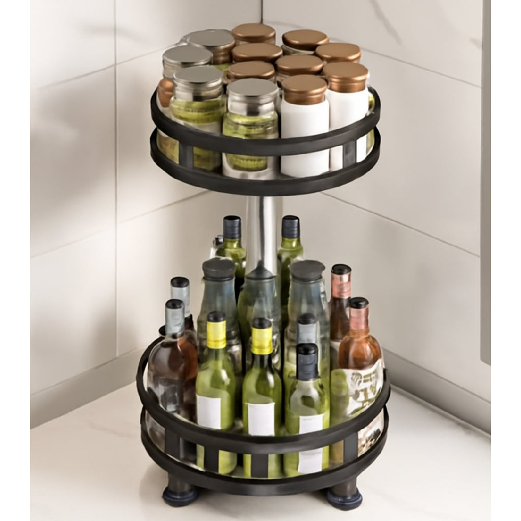 Spice Rack, 360° Rotating Countertop Organizer for Easy Access to Herbs & Kitchen Clarity