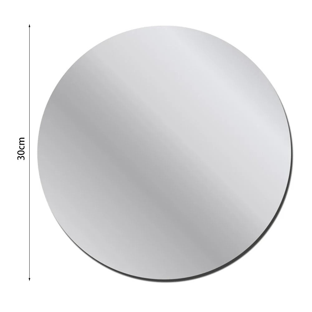 Round Mirror, Self-Adhesive Acrylic Wall Decals for Stylish Bathroom & Bedroom Reflection