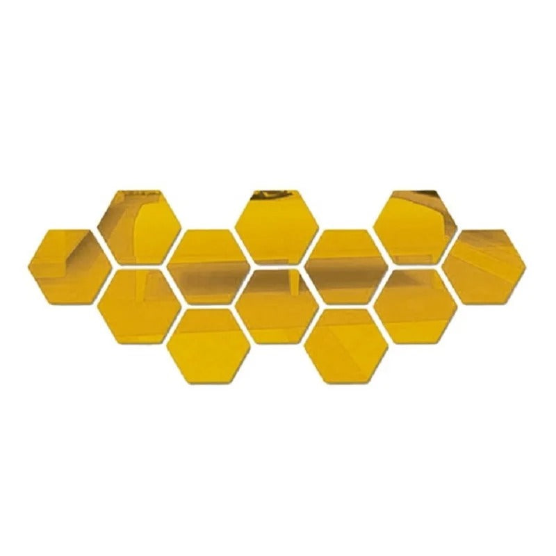 Wall Mirror, 3D Hexagon Self-Adhesive Decorative Stickers for Instant Style & Light Expansion