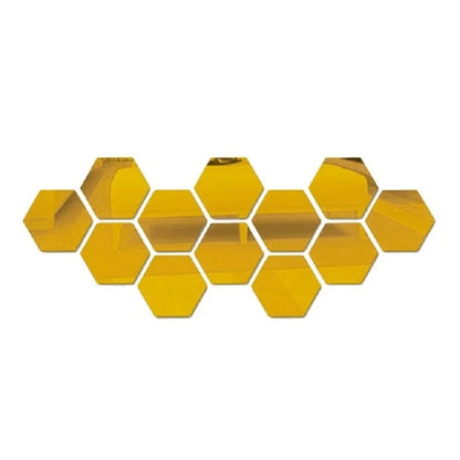 Wall Mirror, 3D Hexagon Self-Adhesive Decorative Stickers for Instant Style & Light Expansion