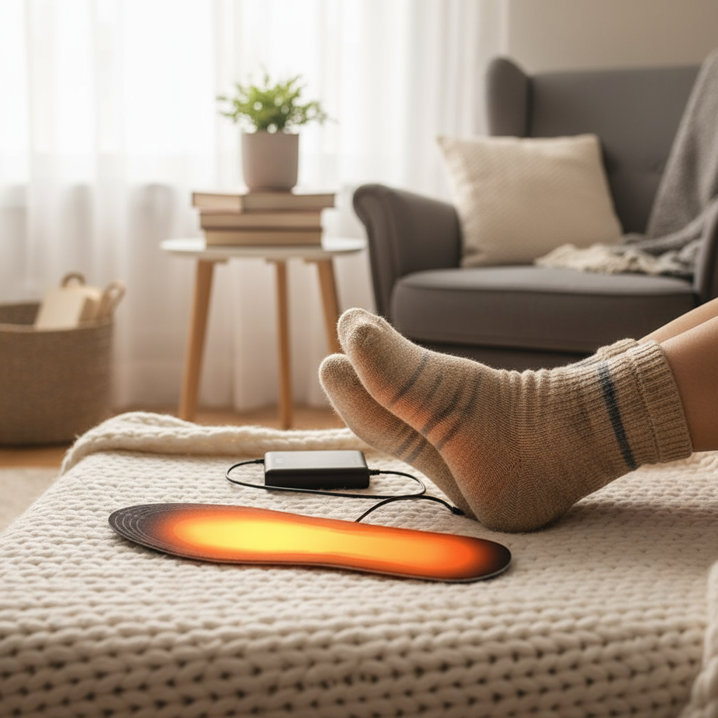 Comfortable home moment with insoles