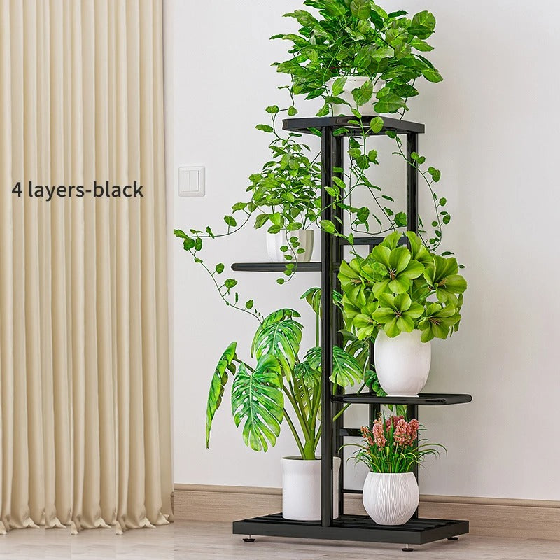 Plant Stand, Multi-Tier Iron Flower Holder Shelf for Indoor Garden Style & Space-Saving Display