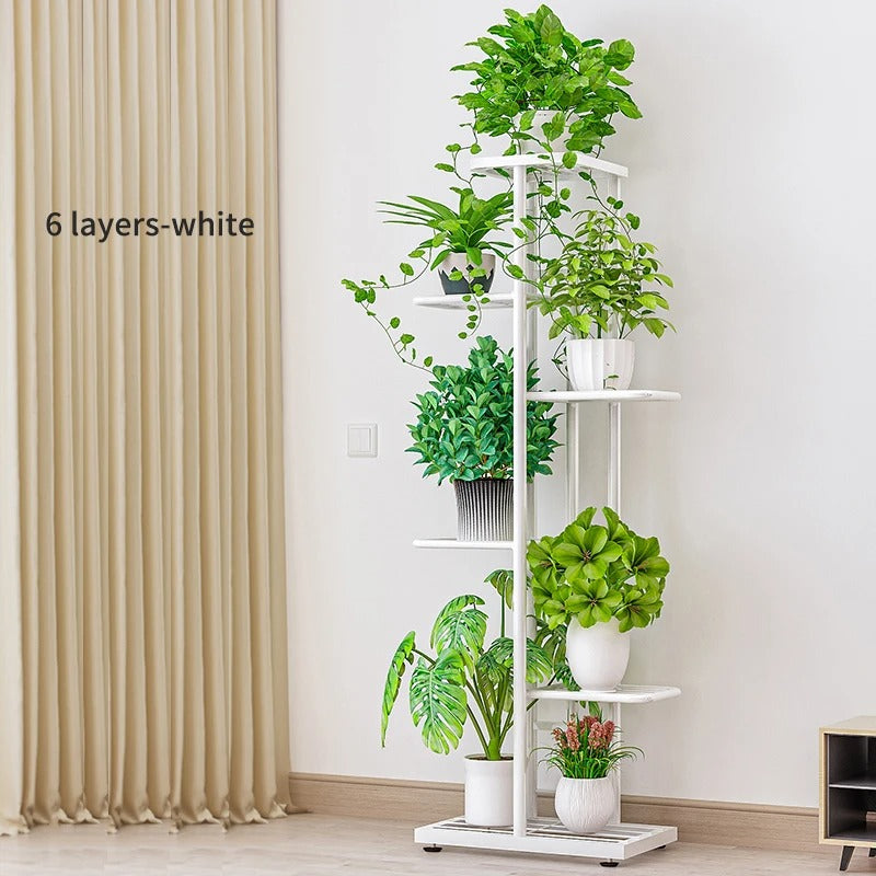 Plant Stand, Multi-Tier Iron Flower Holder Shelf for Indoor Garden Style & Space-Saving Display
