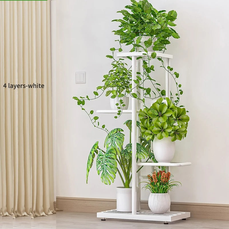 Plant Stand, Multi-Tier Iron Flower Holder Shelf for Indoor Garden Style & Space-Saving Display