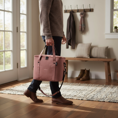 Lunch Box, Insulated Reusable Cooler Bag with Shoulder Strap for Work, Travel & Fresh Meals