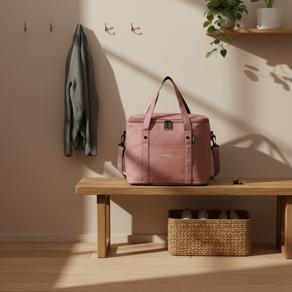 Lunch Box, Insulated Reusable Cooler Bag with Shoulder Strap for Work, Travel & Fresh Meals