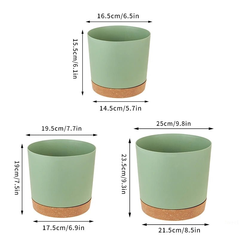 Plant Pots, Large Circular Indoor Planters with Drainage Tray for Home Decor & Healthy Plant Growth - cozy - living