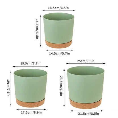 Plant Pots, Large Circular Indoor Planters with Drainage Tray for Home Decor & Healthy Plant Growth - cozy - living
