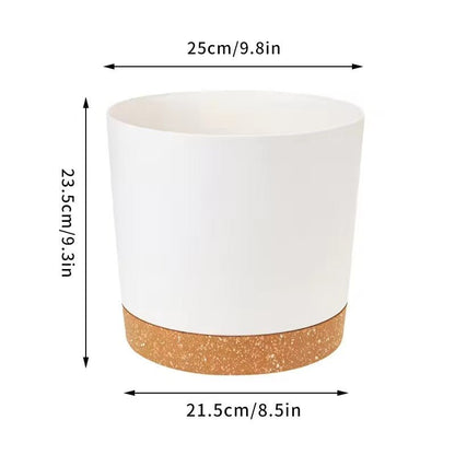 Plant Pots, Large Circular Indoor Planters with Drainage Tray for Home Decor & Healthy Plant Growth - cozy - living